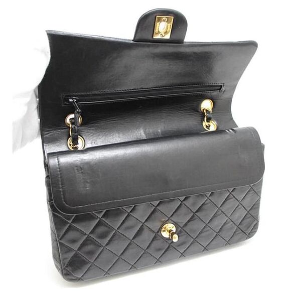 Chanel Matelasse 25 Chain Shoulder Bag W Flap Lamb Black - Picture 7 of 7